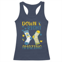 Down Right Amazing Racerback Tank Top Down Syndrome Awareness Socks Ribbon