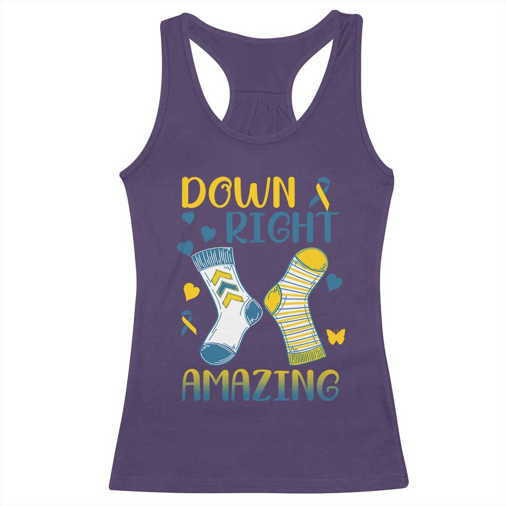 Down Right Amazing Racerback Tank Top Down Syndrome Awareness Socks Ribbon