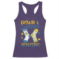 Down Right Amazing Racerback Tank Top Down Syndrome Awareness Socks Ribbon