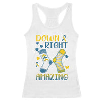 Down Right Amazing Racerback Tank Top Down Syndrome Awareness Socks Ribbon