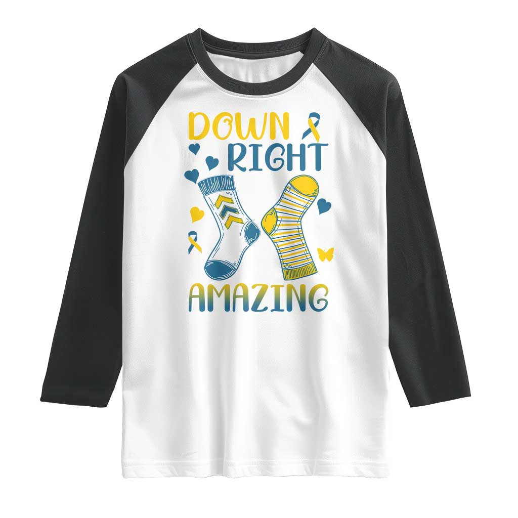 Down Right Amazing Raglan Shirt Down Syndrome Awareness Socks Ribbon