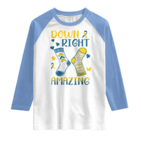 Down Right Amazing Raglan Shirt Down Syndrome Awareness Socks Ribbon