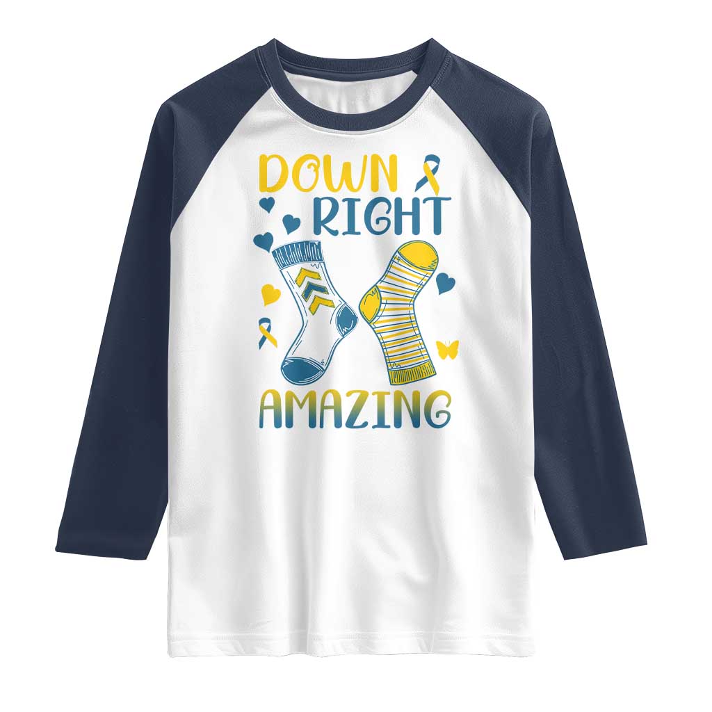 Down Right Amazing Raglan Shirt Down Syndrome Awareness Socks Ribbon