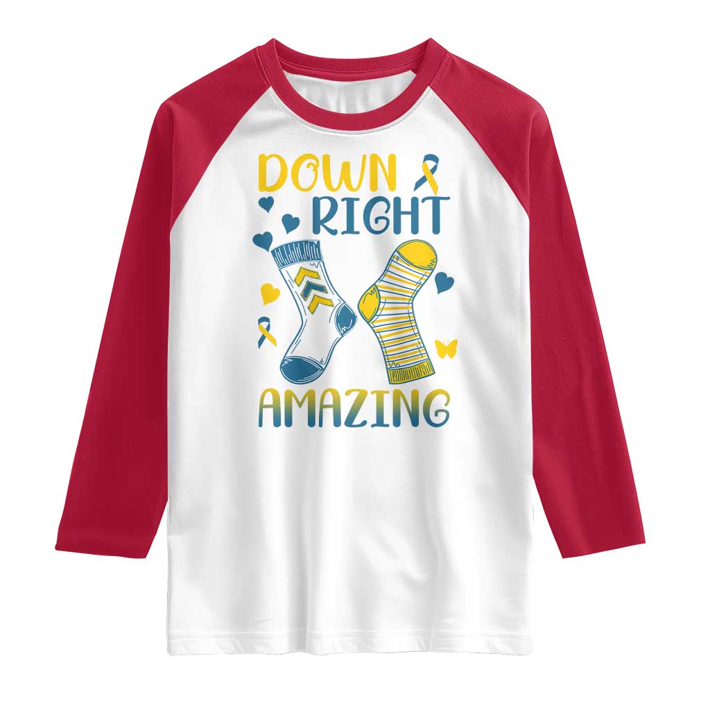 Down Right Amazing Raglan Shirt Down Syndrome Awareness Socks Ribbon