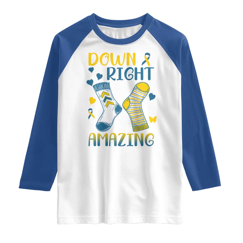 Down Right Amazing Raglan Shirt Down Syndrome Awareness Socks Ribbon