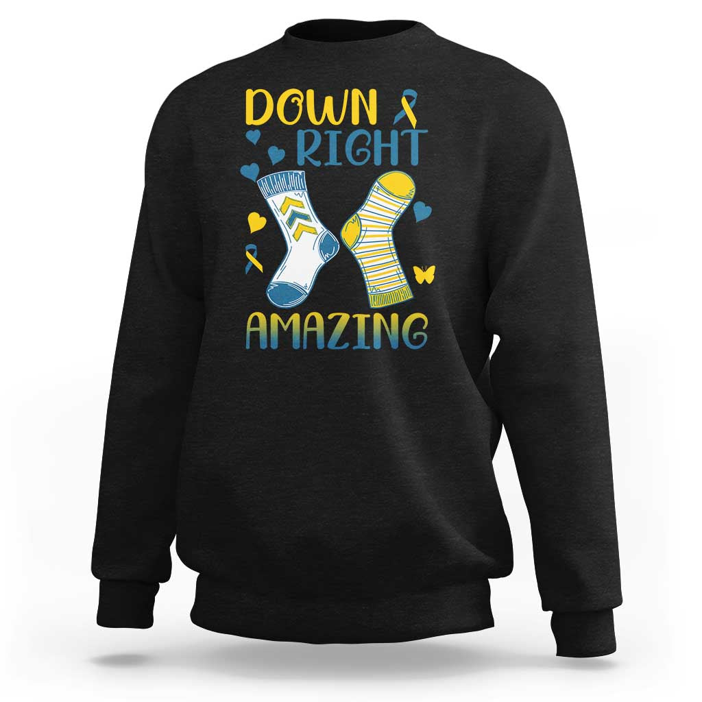 Down Right Amazing Sweatshirt Down Syndrome Awareness Socks Ribbon