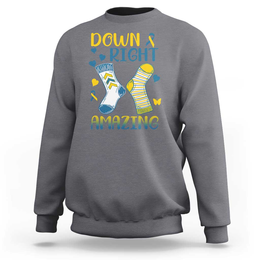 Down Right Amazing Sweatshirt Down Syndrome Awareness Socks Ribbon