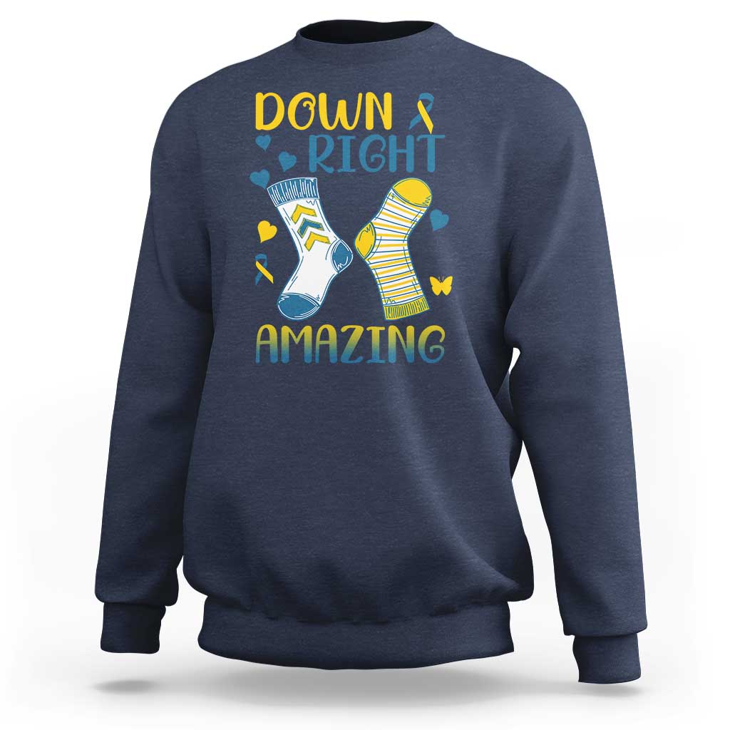Down Right Amazing Sweatshirt Down Syndrome Awareness Socks Ribbon