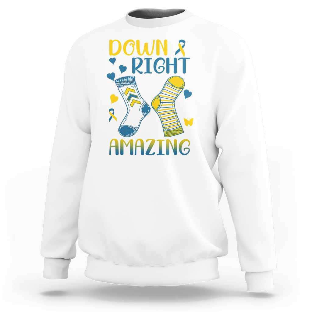 Down Right Amazing Sweatshirt Down Syndrome Awareness Socks Ribbon
