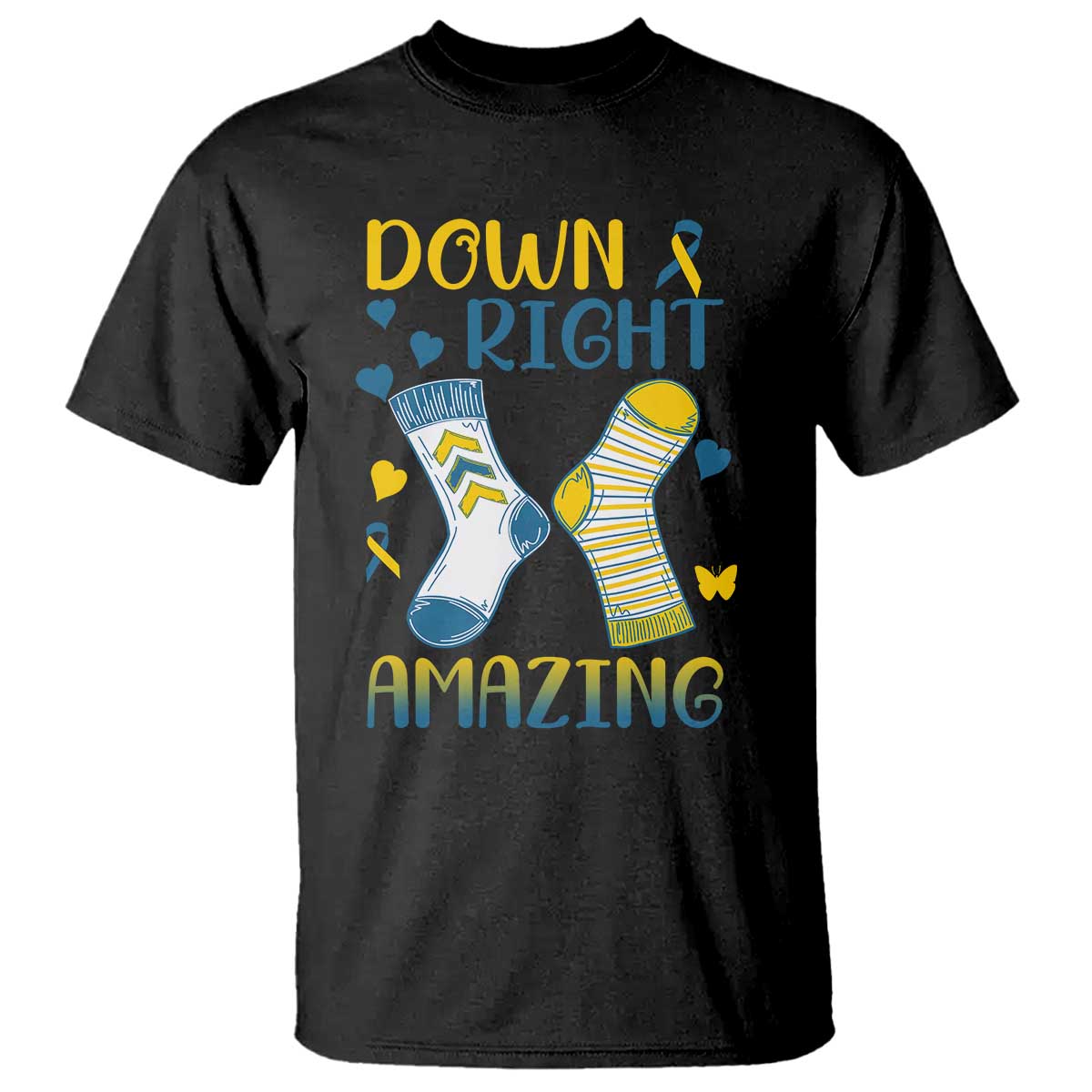 Down Right Amazing T Shirt Down Syndrome Awareness Socks Ribbon