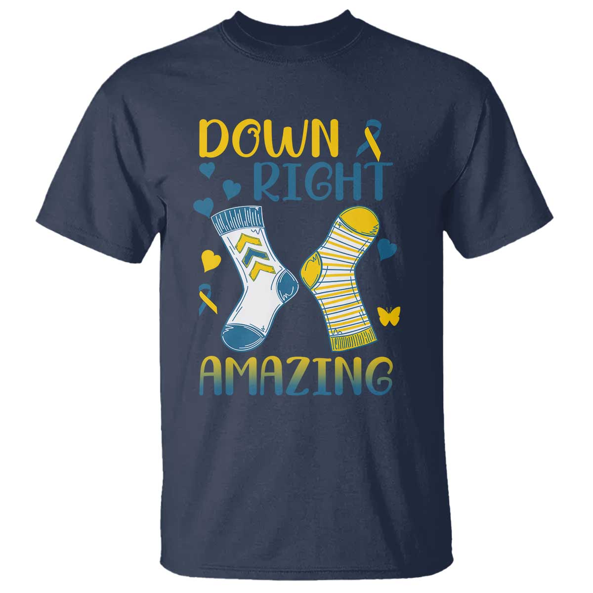 Down Right Amazing T Shirt Down Syndrome Awareness Socks Ribbon