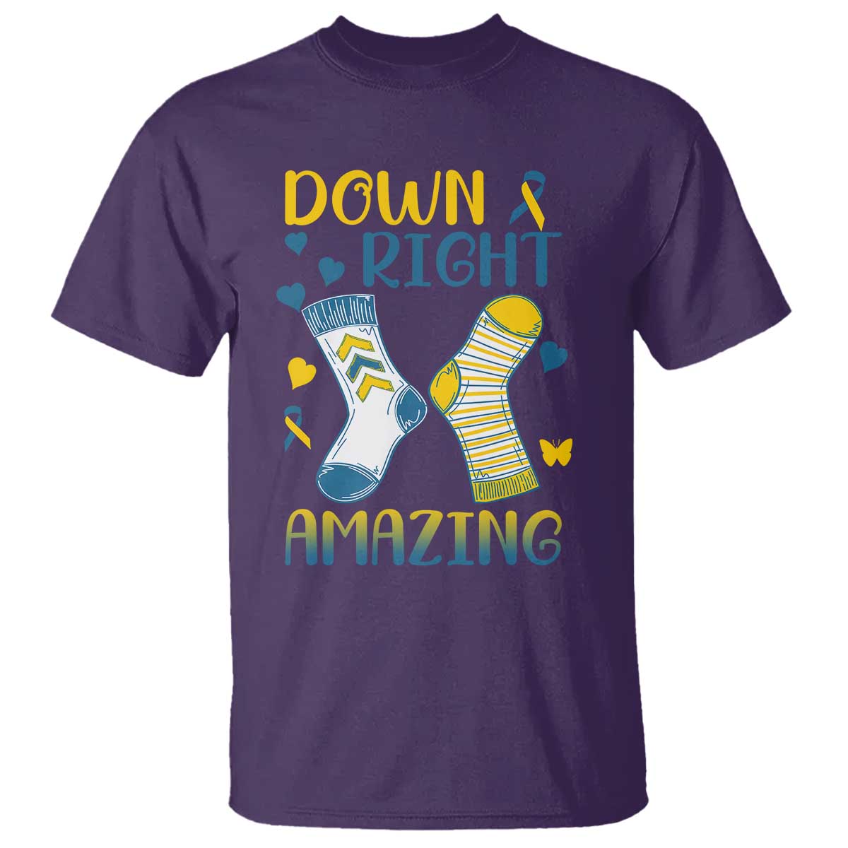 Down Right Amazing T Shirt Down Syndrome Awareness Socks Ribbon
