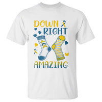 Down Right Amazing T Shirt Down Syndrome Awareness Socks Ribbon
