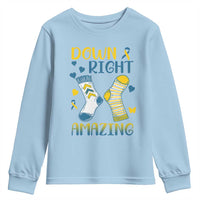 Down Right Amazing Youth Sweatshirt Down Syndrome Awareness Socks Ribbon