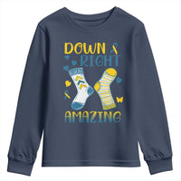 Down Right Amazing Youth Sweatshirt Down Syndrome Awareness Socks Ribbon