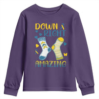 Down Right Amazing Youth Sweatshirt Down Syndrome Awareness Socks Ribbon