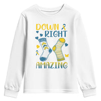 Down Right Amazing Youth Sweatshirt Down Syndrome Awareness Socks Ribbon