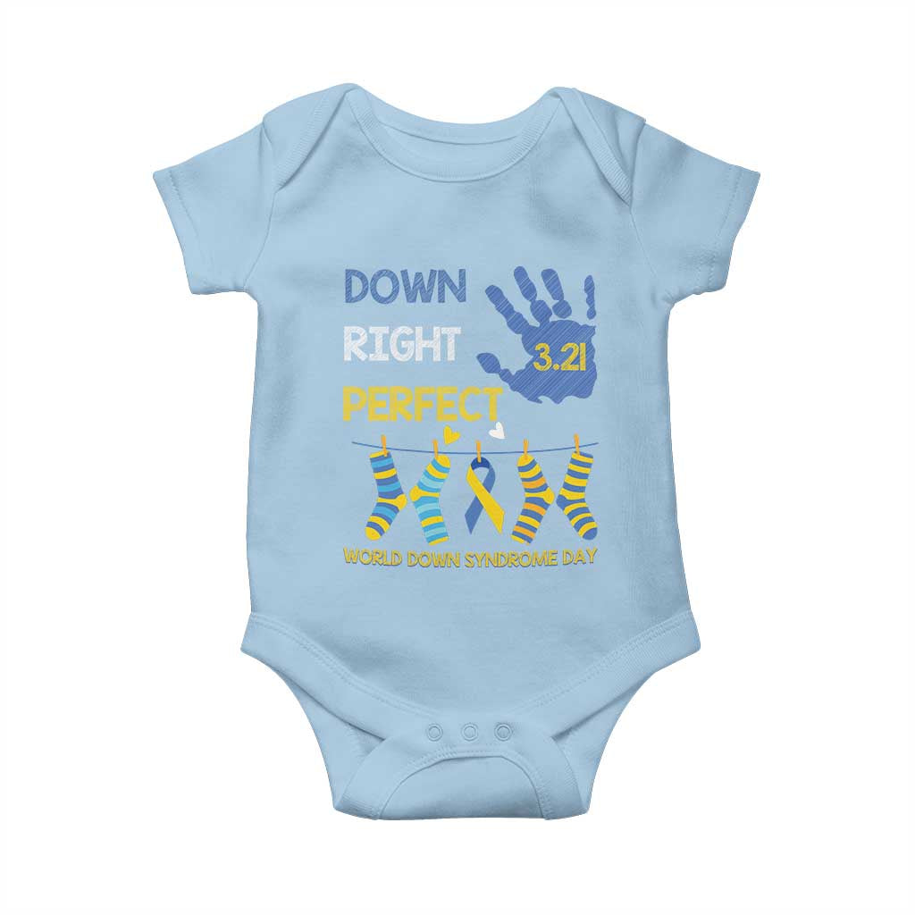 Down Right Perfect Baby Onesie March 21 World Down Syndrome Day Socks
