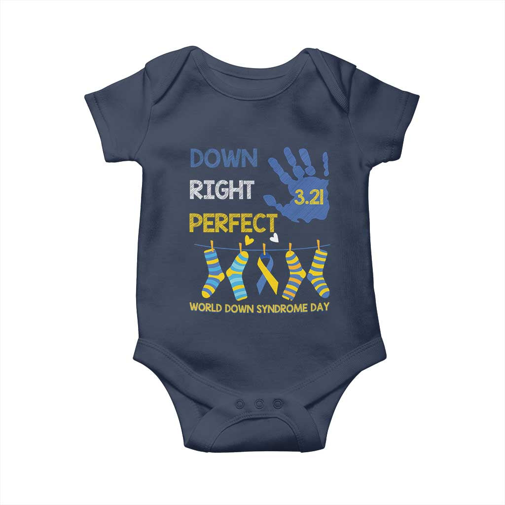 Down Right Perfect Baby Onesie March 21 World Down Syndrome Day Socks