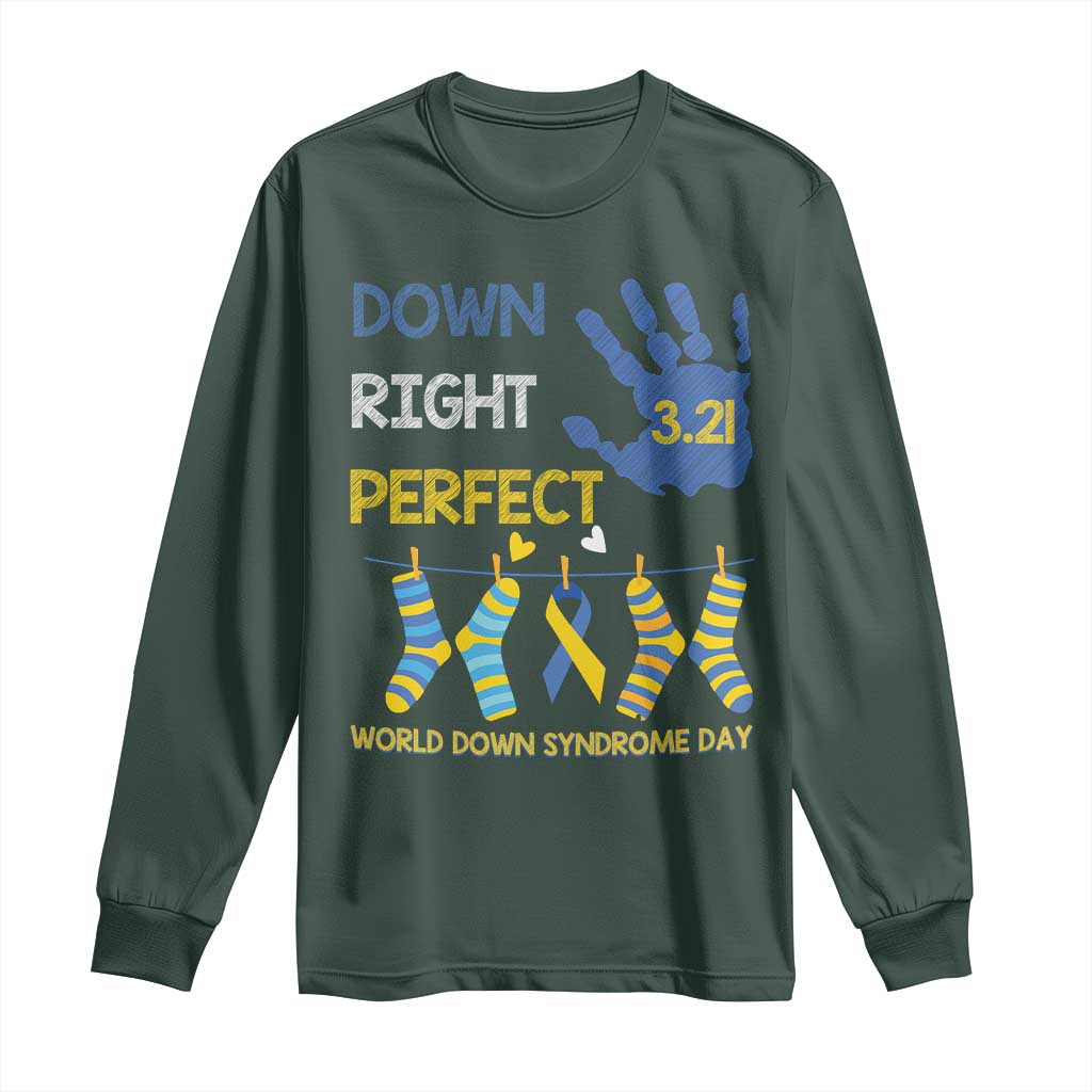 Down Right Perfect Long Sleeve Shirt March 21 World Down Syndrome Day Socks