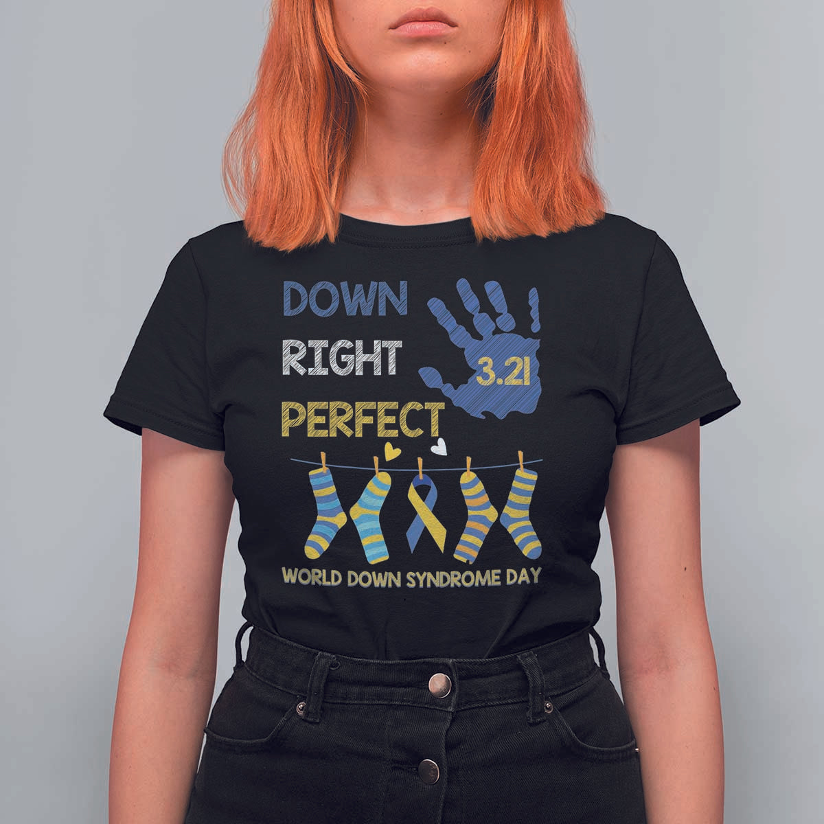 Down Right Perfect T Shirt For Women March 21 World Down Syndrome Day Socks