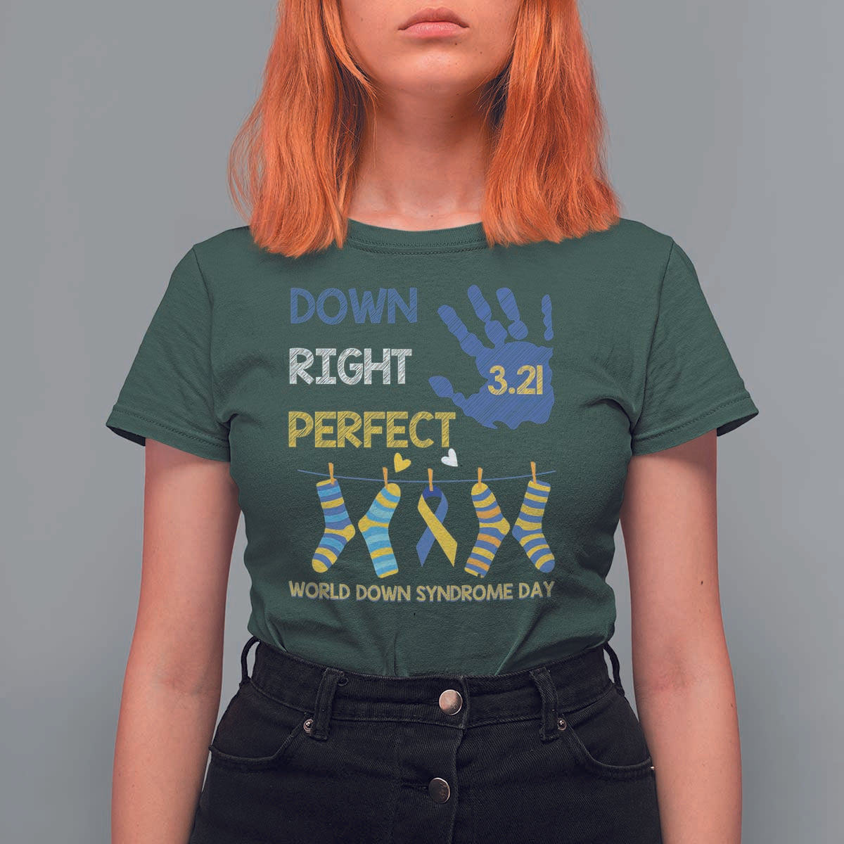 Down Right Perfect T Shirt For Women March 21 World Down Syndrome Day Socks