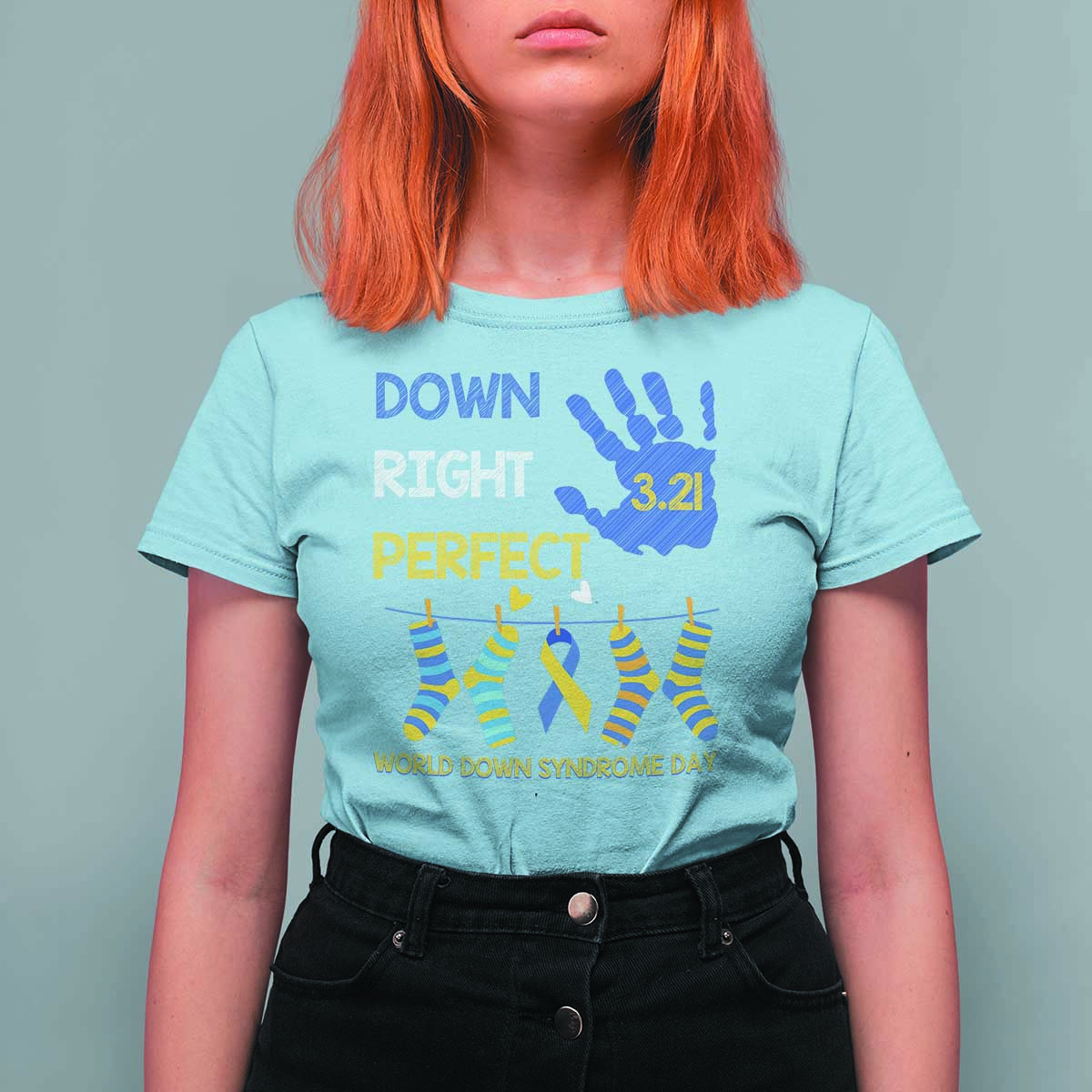 Down Right Perfect T Shirt For Women March 21 World Down Syndrome Day Socks