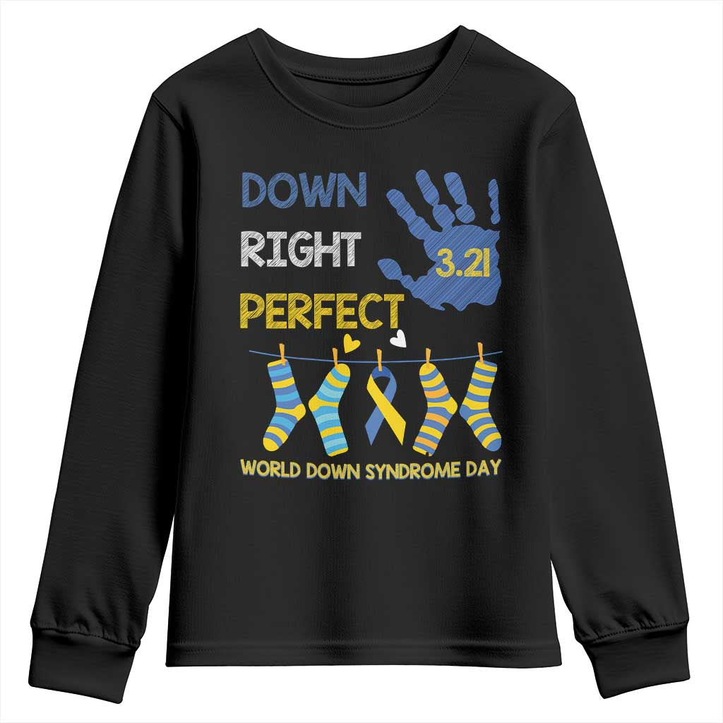Down Right Perfect Youth Sweatshirt March 21 World Down Syndrome Day Socks