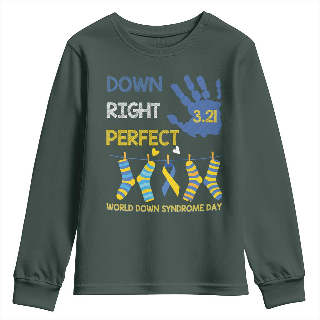Down Right Perfect Youth Sweatshirt March 21 World Down Syndrome Day Socks