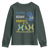 Down Right Perfect Youth Sweatshirt March 21 World Down Syndrome Day Socks