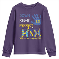 Down Right Perfect Youth Sweatshirt March 21 World Down Syndrome Day Socks