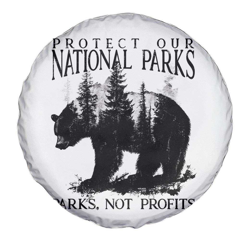Protect Our National Parks Not Profits Spare Tire Cover Vintage Forest Bear