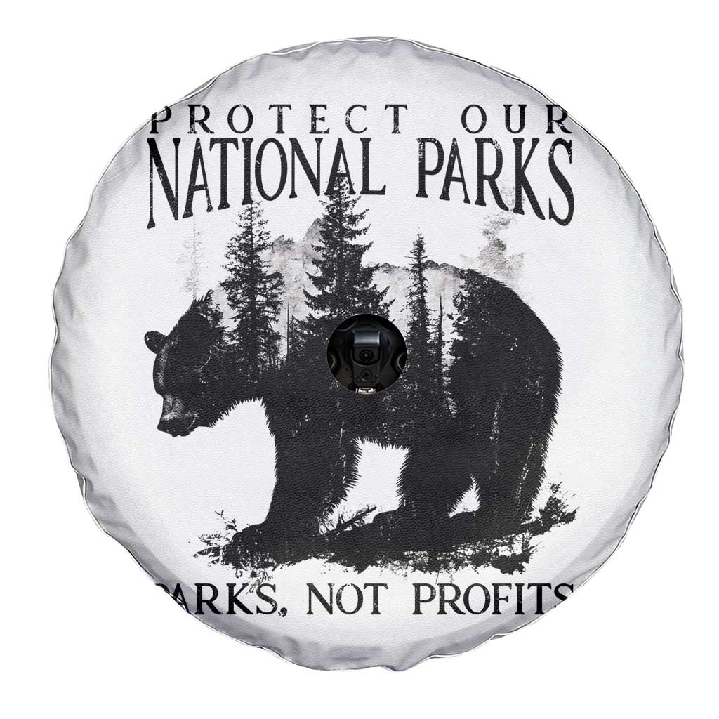 Protect Our National Parks Not Profits Spare Tire Cover Vintage Forest Bear