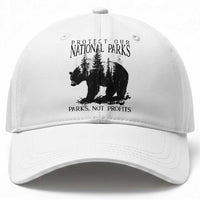 Protect Our National Parks Not Profits Baseball Cap Vintage Forest Bear