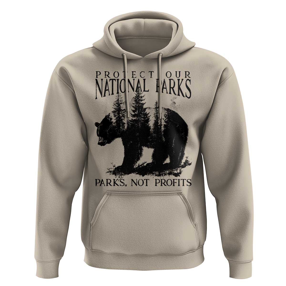 Protect Our National Parks Not Profits Hoodie Vintage Forest Bear