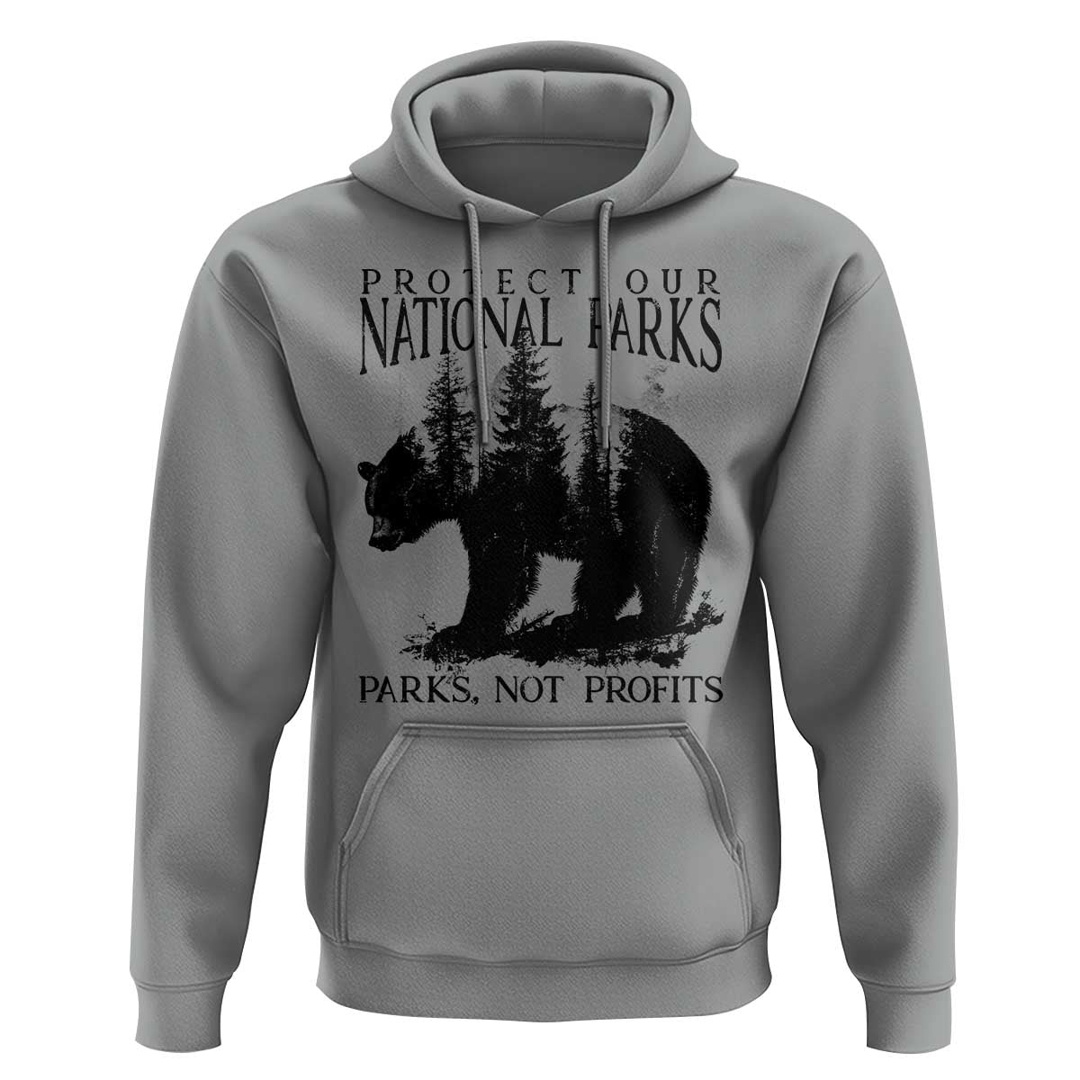 Protect Our National Parks Not Profits Hoodie Vintage Forest Bear