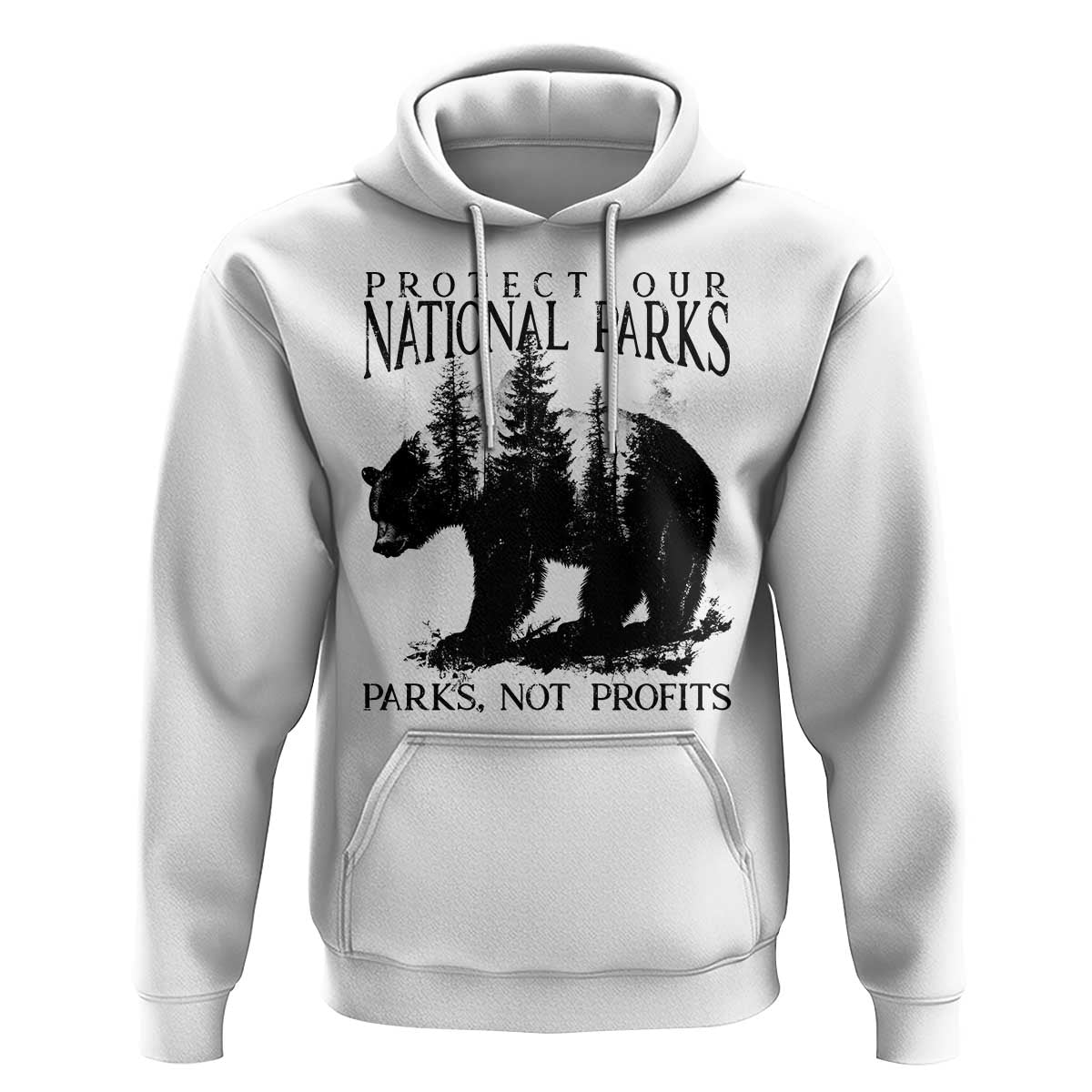 Protect Our National Parks Not Profits Hoodie Vintage Forest Bear