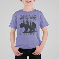 Protect Our National Parks Not Profits T Shirt For Kid Vintage Forest Bear