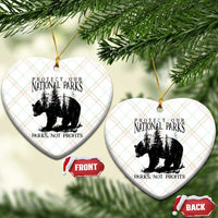 Protect Our National Parks Not Profits Ceramic Ornament Vintage Forest Bear - Wonder Print Shop