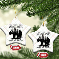 Protect Our National Parks Not Profits Ceramic Ornament Vintage Forest Bear - Wonder Print Shop