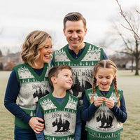 Protect Our National Parks Not Profits V-Neck Knit Sweater Vest Vintage Forest Bear - Wonder Print Shop