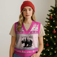 Protect Our National Parks Not Profits V-Neck Knit Sweater Vest Vintage Forest Bear - Wonder Print Shop