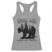 Protect Our National Parks Not Profits Racerback Tank Top Vintage Forest Bear