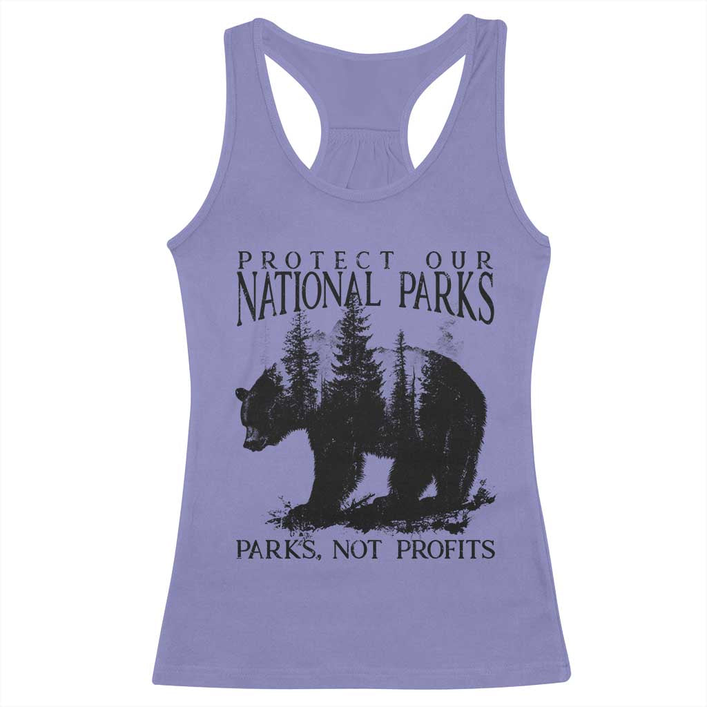 Protect Our National Parks Not Profits Racerback Tank Top Vintage Forest Bear