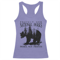 Protect Our National Parks Not Profits Racerback Tank Top Vintage Forest Bear