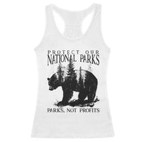 Protect Our National Parks Not Profits Racerback Tank Top Vintage Forest Bear