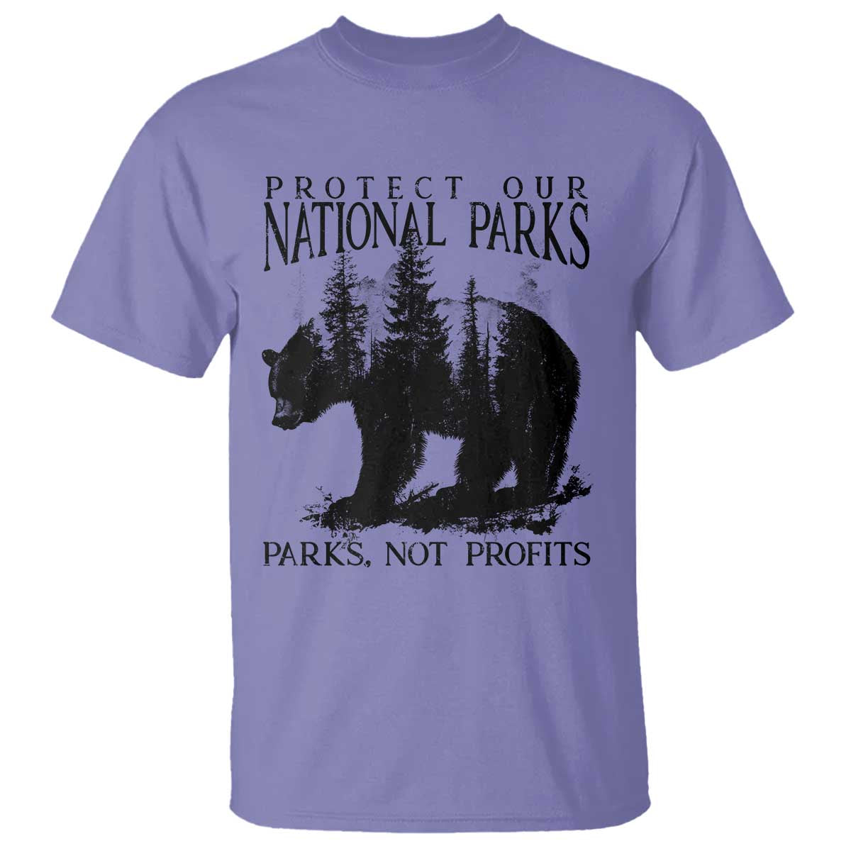 Protect Our National Parks Not Profits T Shirt Vintage Forest Bear