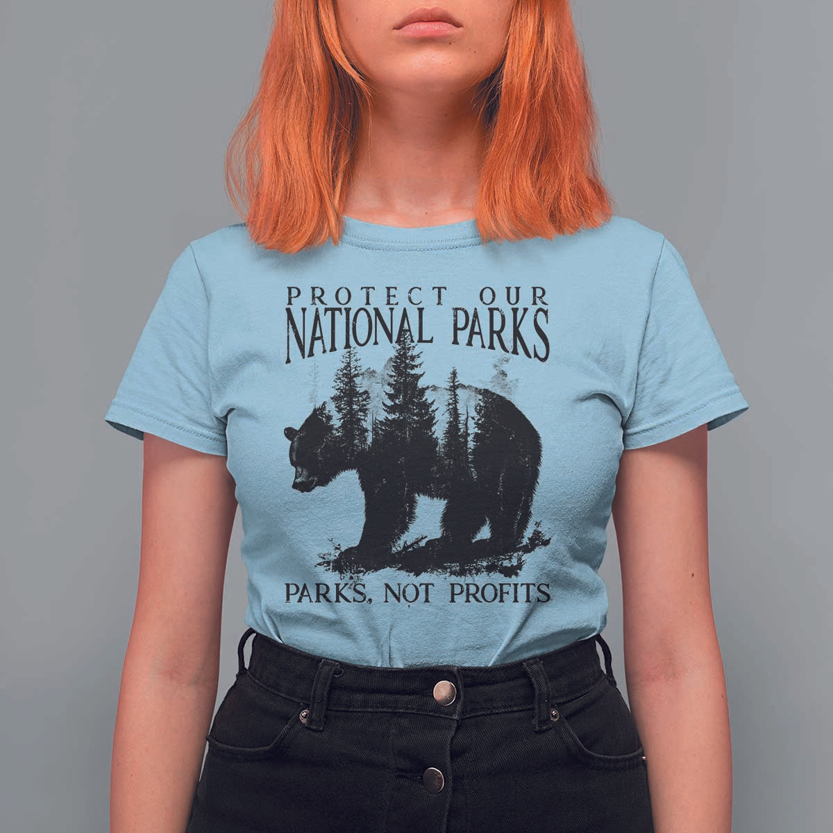 Protect Our National Parks Not Profits T Shirt For Women Vintage Forest Bear