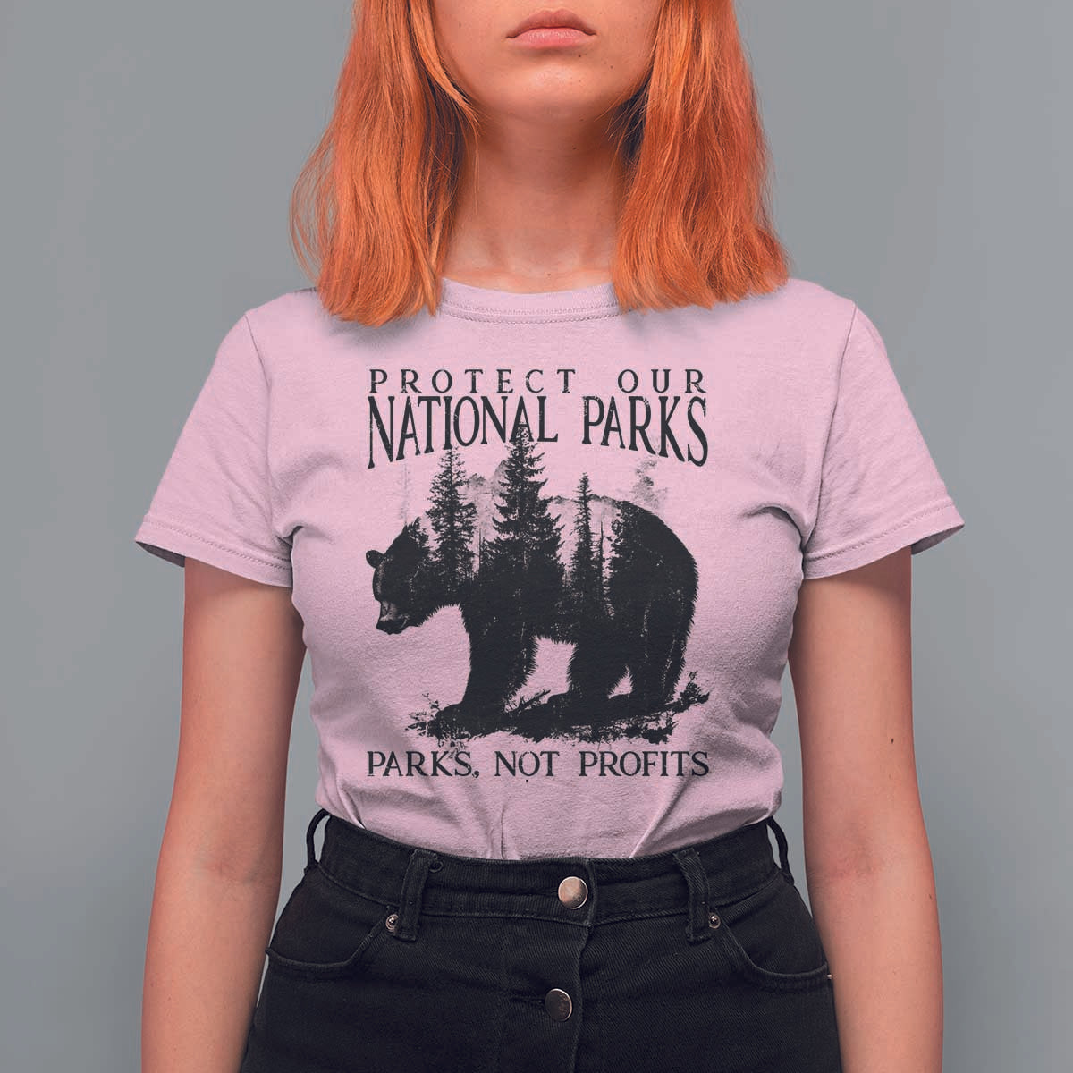 Protect Our National Parks Not Profits T Shirt For Women Vintage Forest Bear