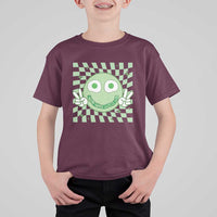 Funny Green Smile Face Eggs Bacon Breakfast St Patrick's Day T Shirt For Kid